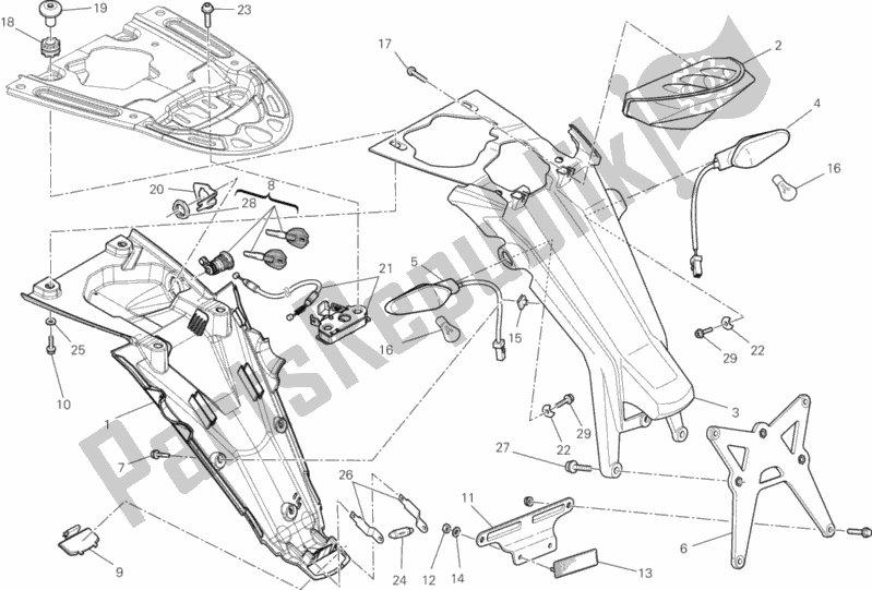 Toutes les pièces pour le 023 - Feu Arrière du Ducati Monster 795 ABS 2013